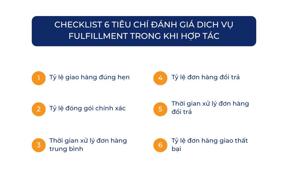 Checklist 6 tiêu chí đánh giá dịch vụ Fulfillment trong khi hợp tác