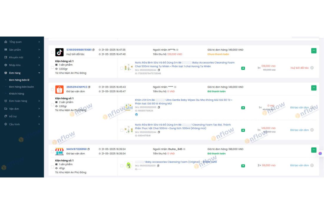 Onflow OMS quản lý đơn hàng từ nhiều kênh bán