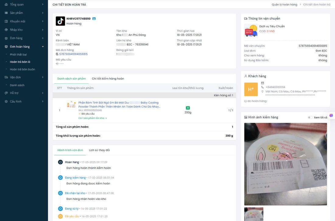 Quản lý đơn hoàn, đổi trả tập trung trên Onflow OMS