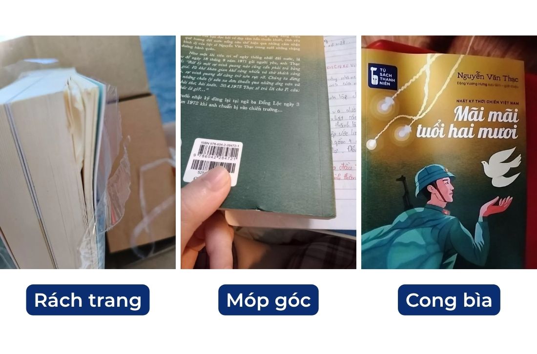 Sách dễ bị móp, cong vênh, ố vàng