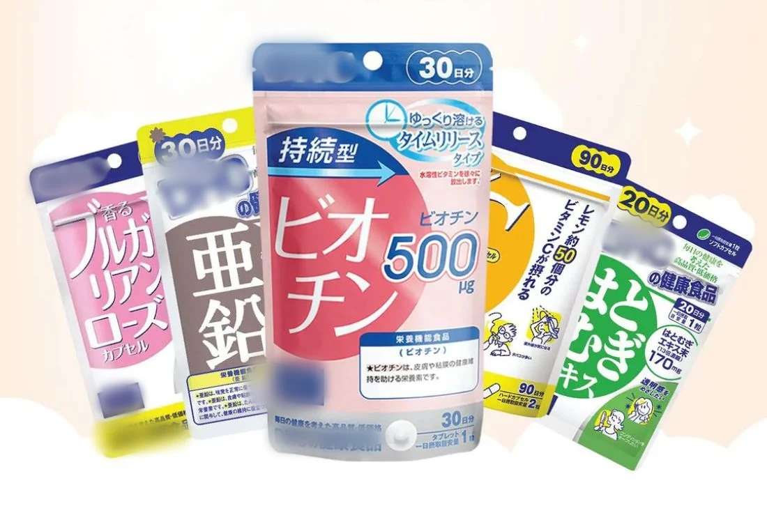Các túi thực phẩm bổ sung vitamin và khoáng chất dạng viên